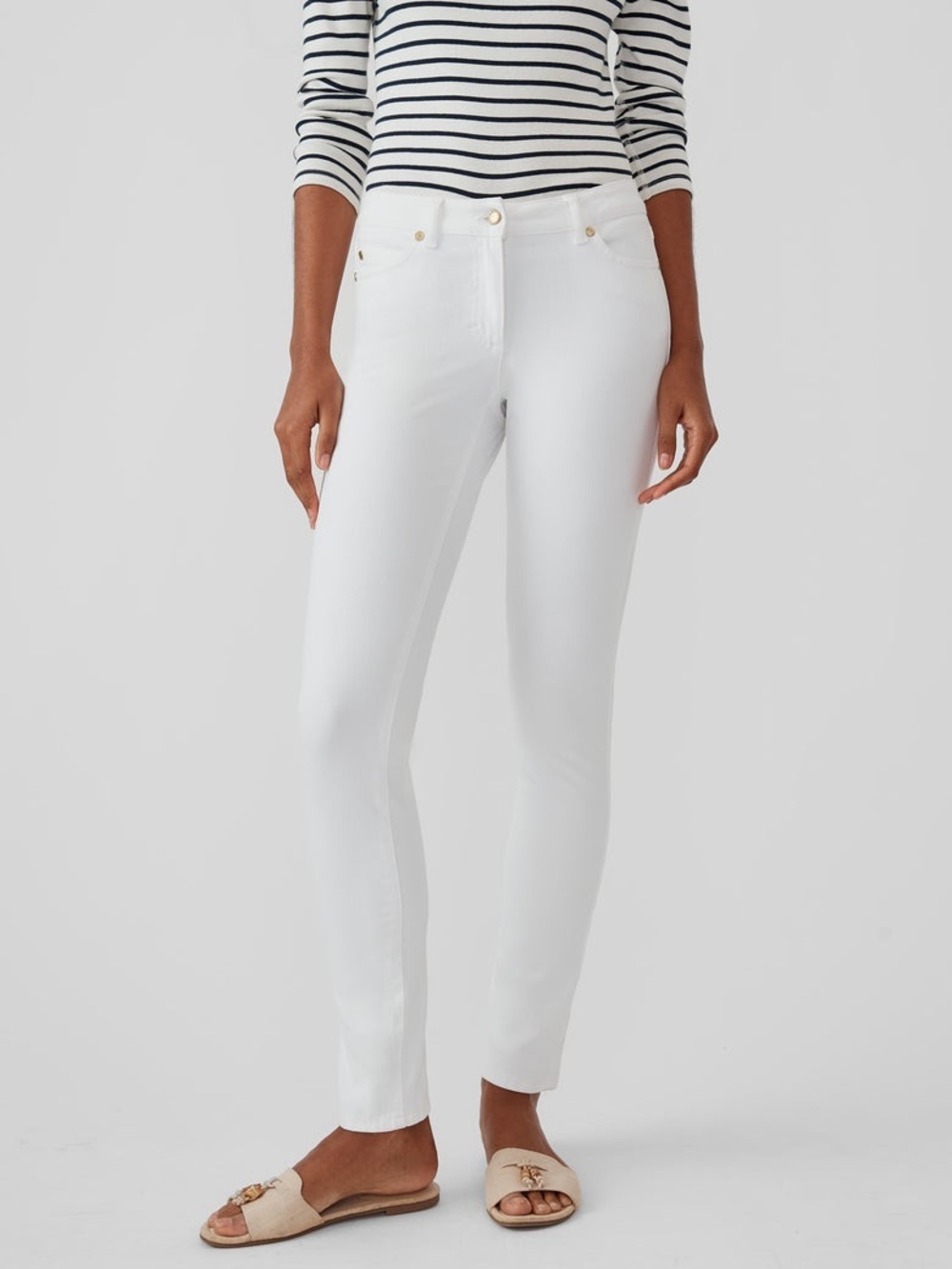 J Mclaughlin Women's Slim White Jeans - Classic Straight Fit. 8